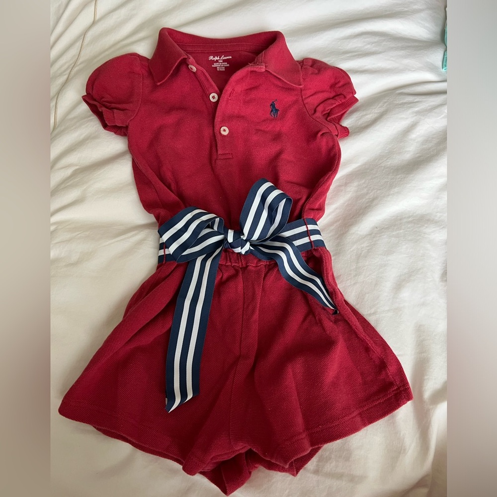 Ralph Lauren girls polo romper size 18M